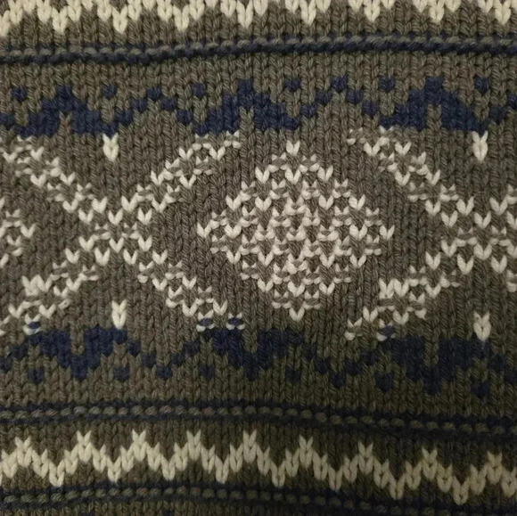 Vintage Esprit V-neck Sweater Grey Blue Retro Winter Lagenlook Cotton Size M - Picture 5 of 8